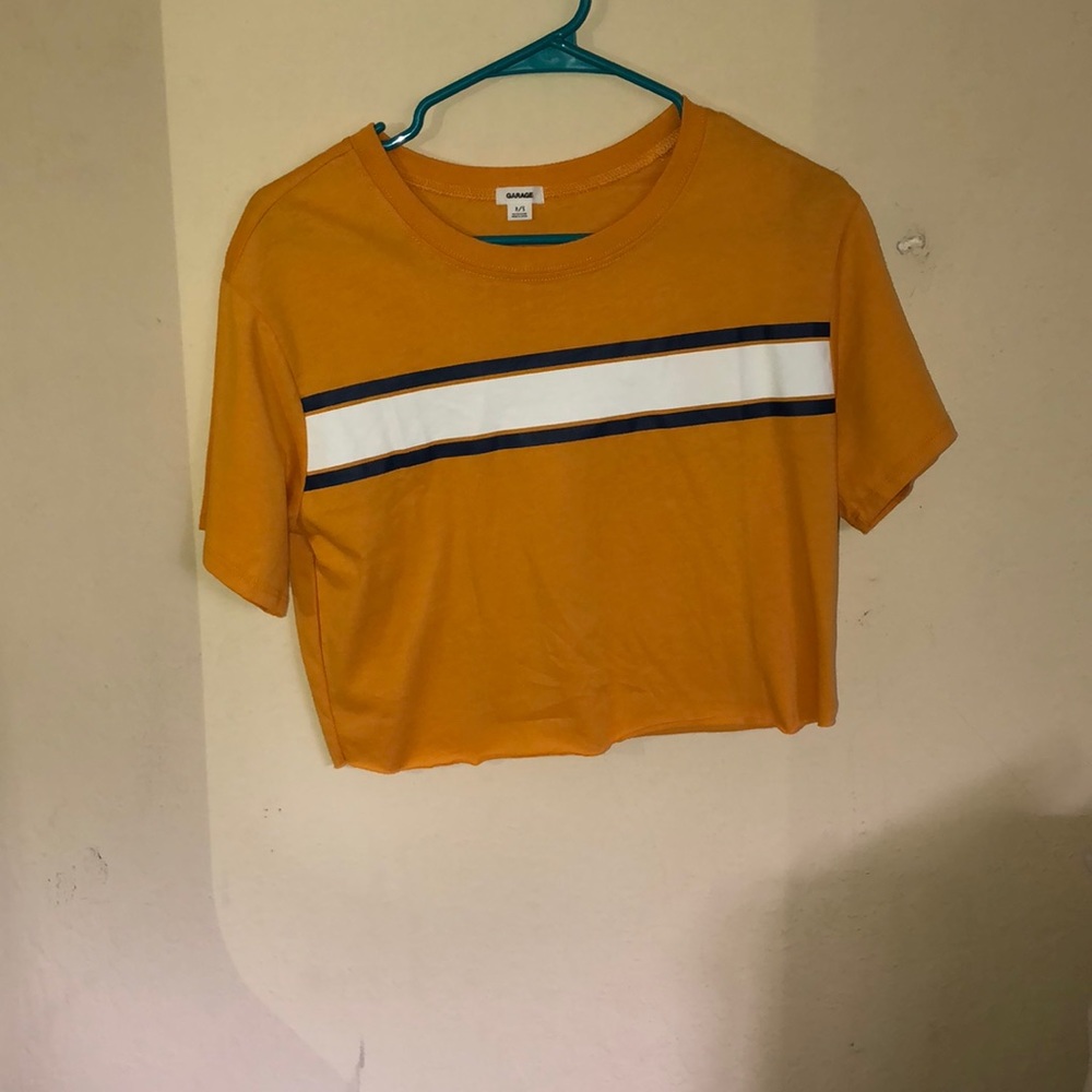 striped crop top short sleeve